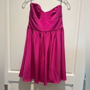 Jay Godfrey Designer Strapless Dress - Size 8 - Fushia Pink